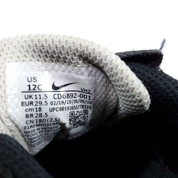 READ Nike Air Max Excee Sneakers Shoes Black White Gray Kids CD6892-001 Size 12C - Picture 8 of 9